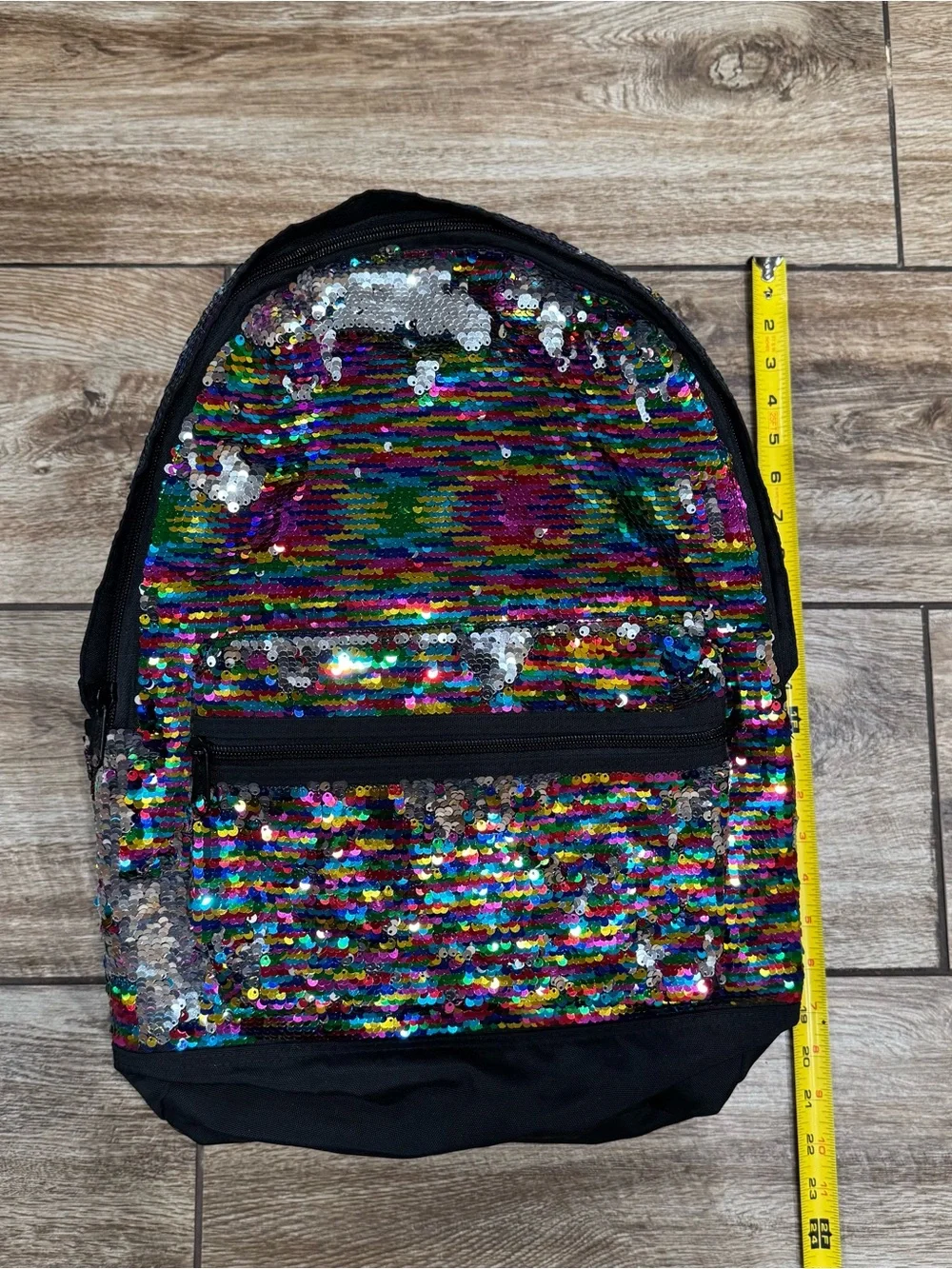 Victoria’s Secret PINK Rainbow Multi Sparkle Sequin Backpack Schoolbag Bag
